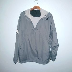 Courir L Mens Gorpcore Mesh Nylon Windbreaker Sports Jacket in Gray